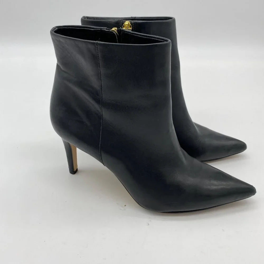 Sam Edelman Karen Black Leather Pointed Boots 7 - Picture 4 of 8